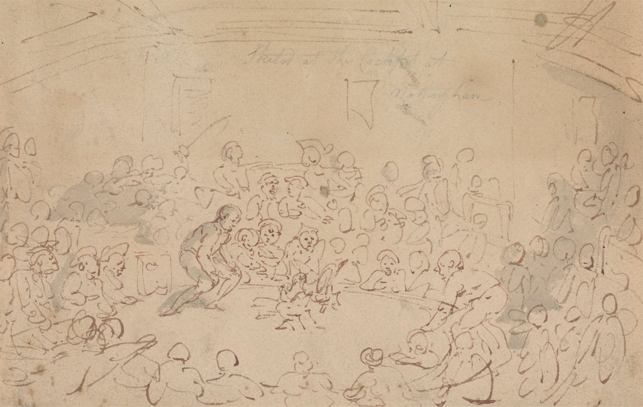 Skizziert im Cockpit, Nottingham von Thomas Rowlandson