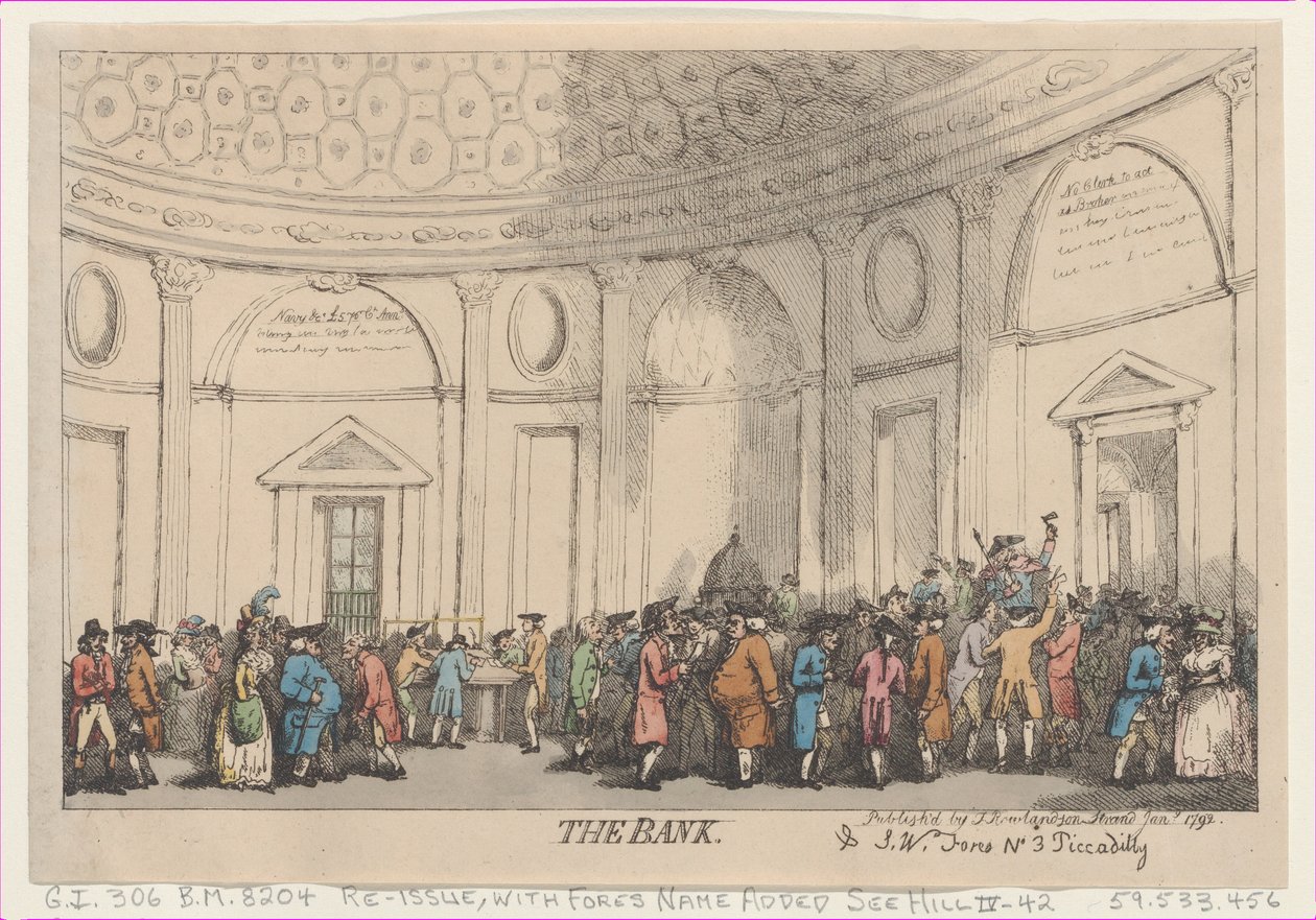 Die Bank, Januar 1792 von Thomas Rowlandson