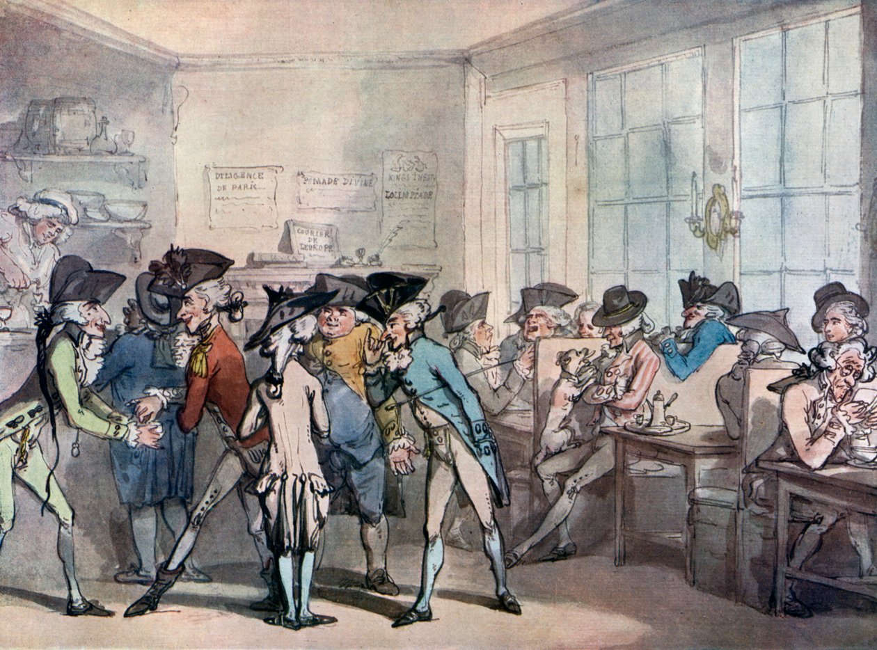 Das französische Kaffeehaus, spätes 18. Jahrhundert von Thomas Rowlandson