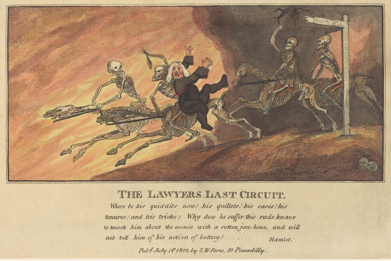Die letzte Runde des Anwalts, veröffentlicht 1802 von Thomas Rowlandson