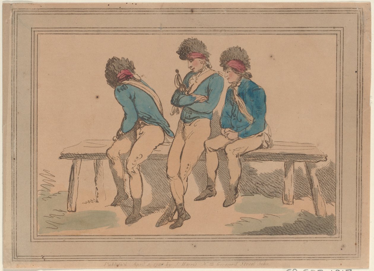 Drei Freiwillige, 1798 von Thomas Rowlandson