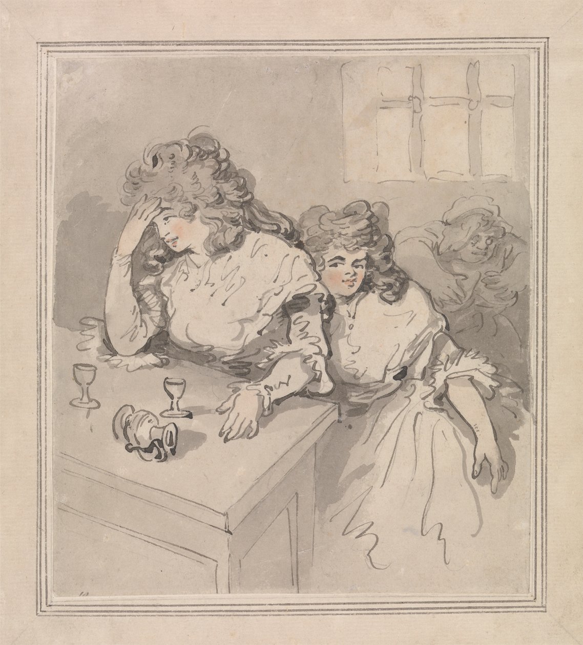 Zwei Mädchen beim Trinken von Thomas Rowlandson
