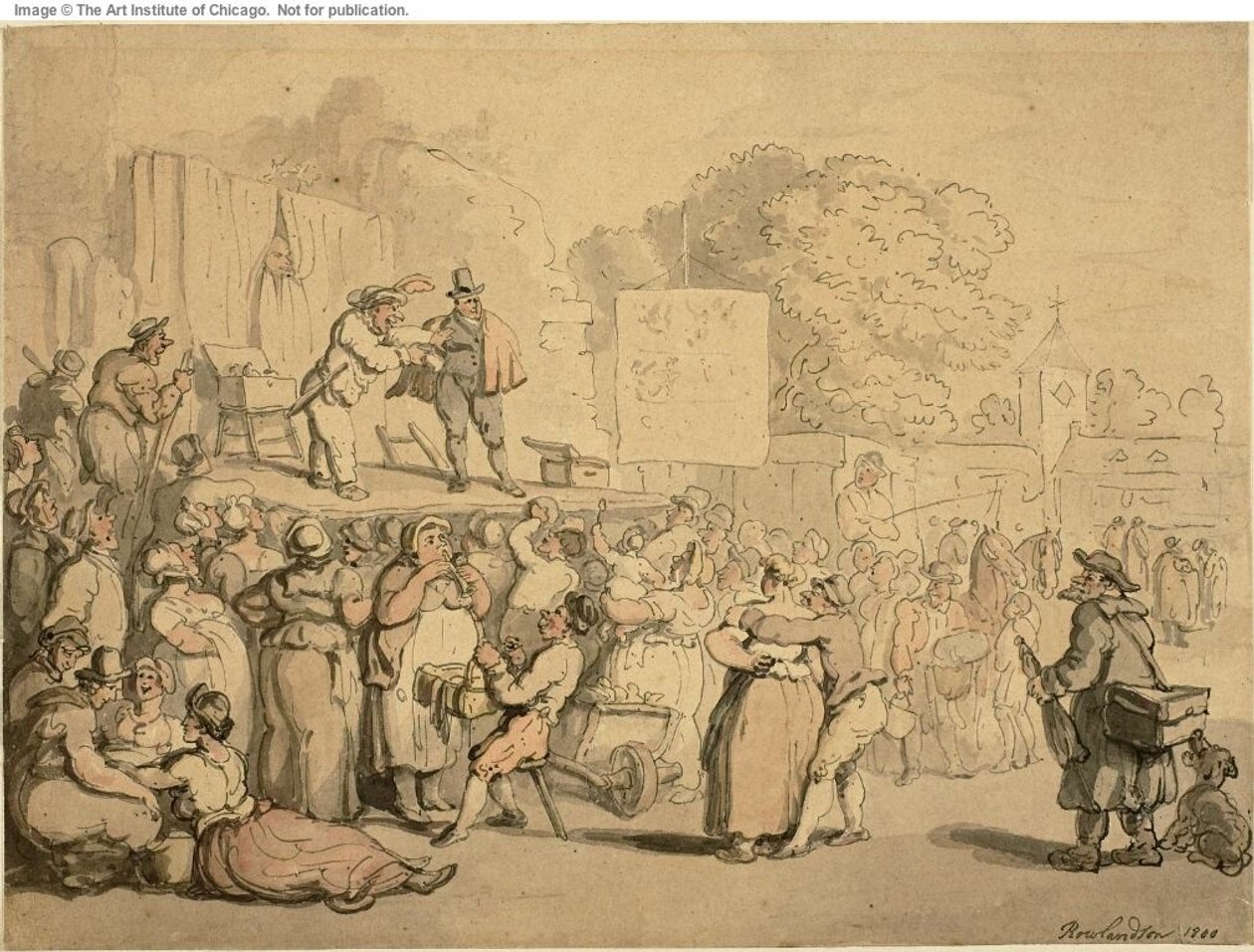 Dorffest: Harlekin und Quacksalber von Thomas Rowlandson