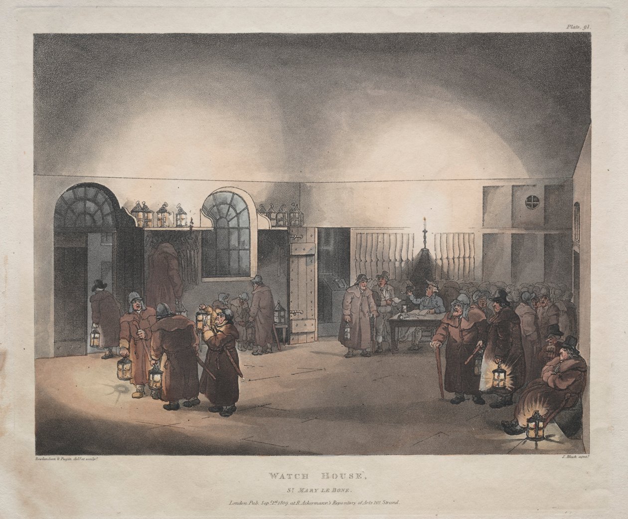 Wachhaus, St. Mary Le Boue, 1809 von Thomas Rowlandson