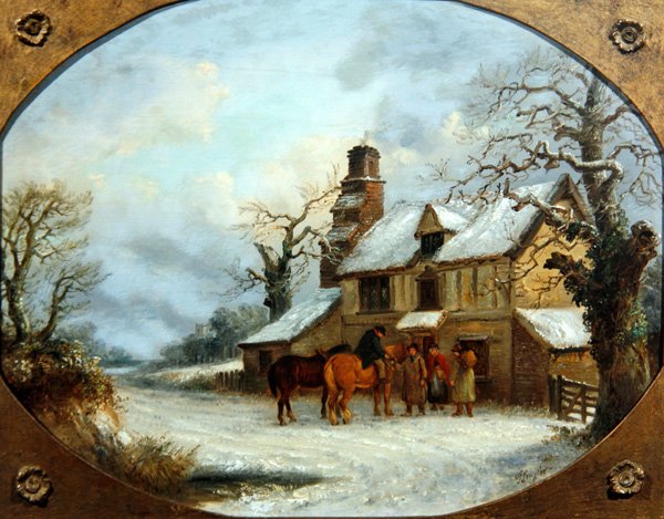 Vor dem Gasthaus von Thomas Smythe