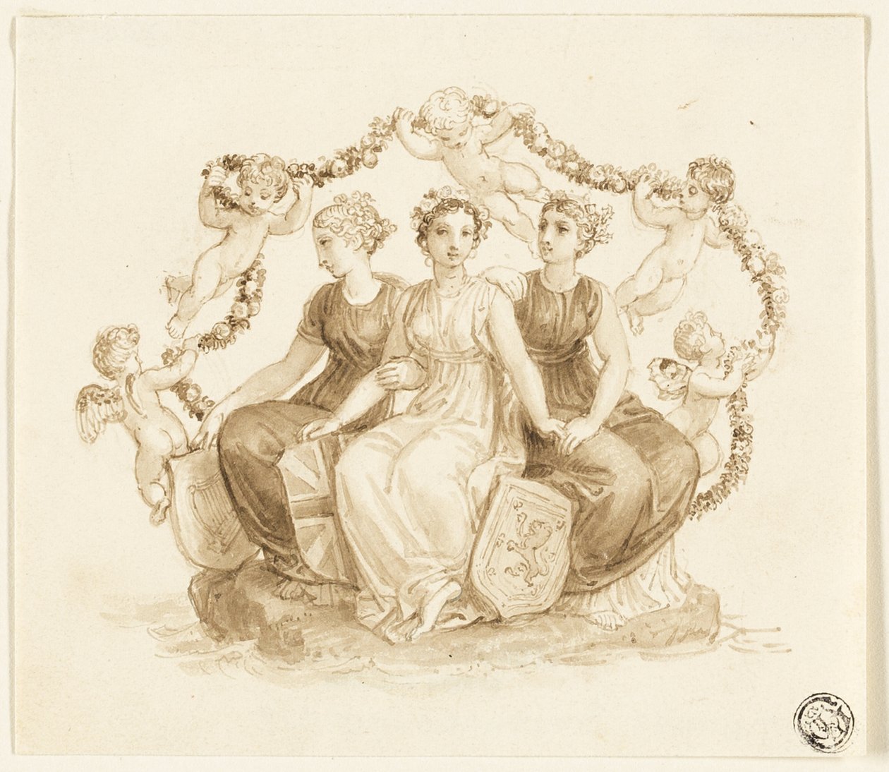 Allegorie von England, Schottland und Irland von Thomas Stothard