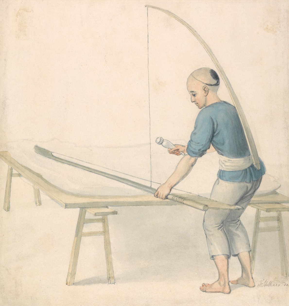 Chinesischer Jugendlicher beim Weben von Thomas Stothard