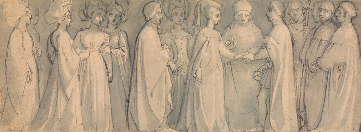 Fries einer mittelalterlichen Hochzeit von Thomas Stothard