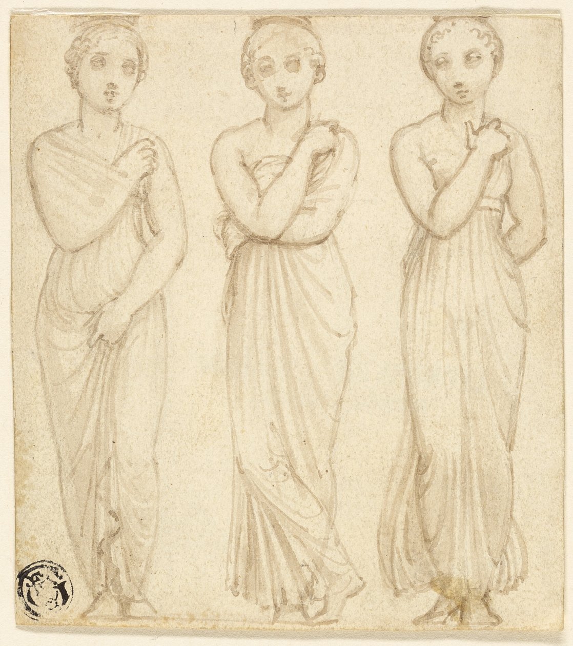 Drei drapierte weibliche Figuren von Thomas Stothard