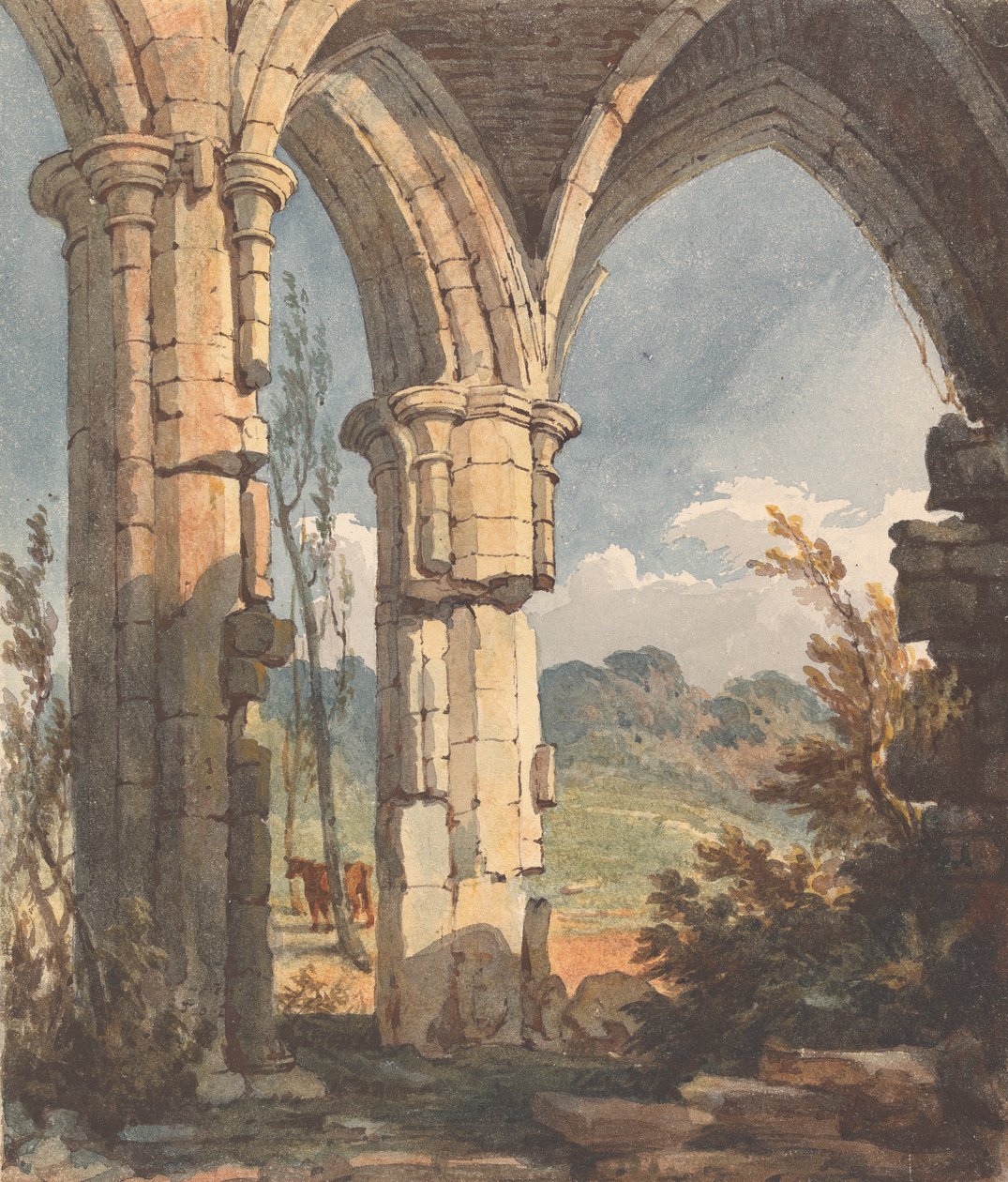 Landschaft durch eine zerstörte Bogenöffnung von Thomas Sully