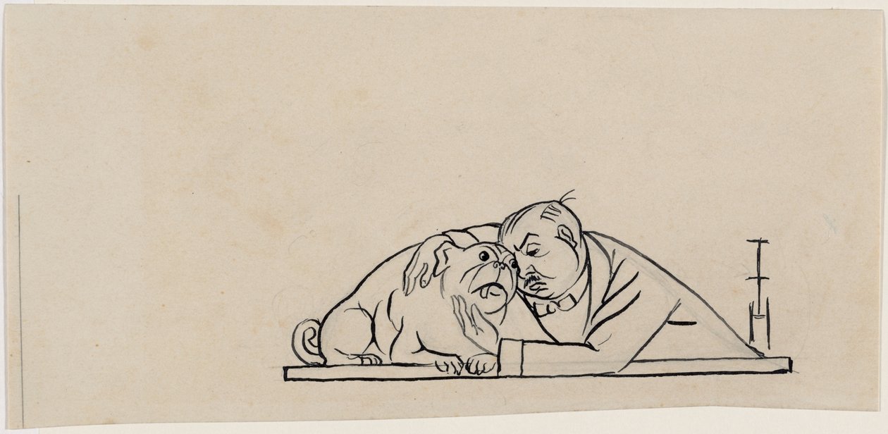 Selbstbildnis mit Mops von Thomas Theodor Heine