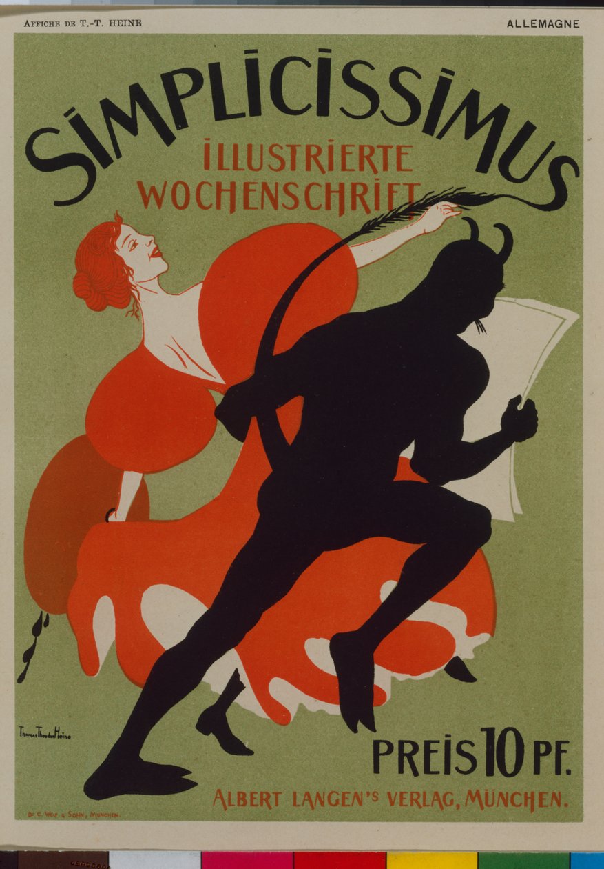 Simplicissimus-Werbeplakat von Thomas Theodor Heine