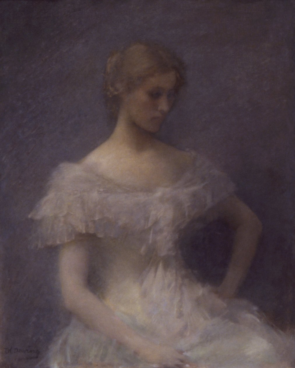Sitzendes junges Mädchen, 1896 von Thomas Wilmer Dewing