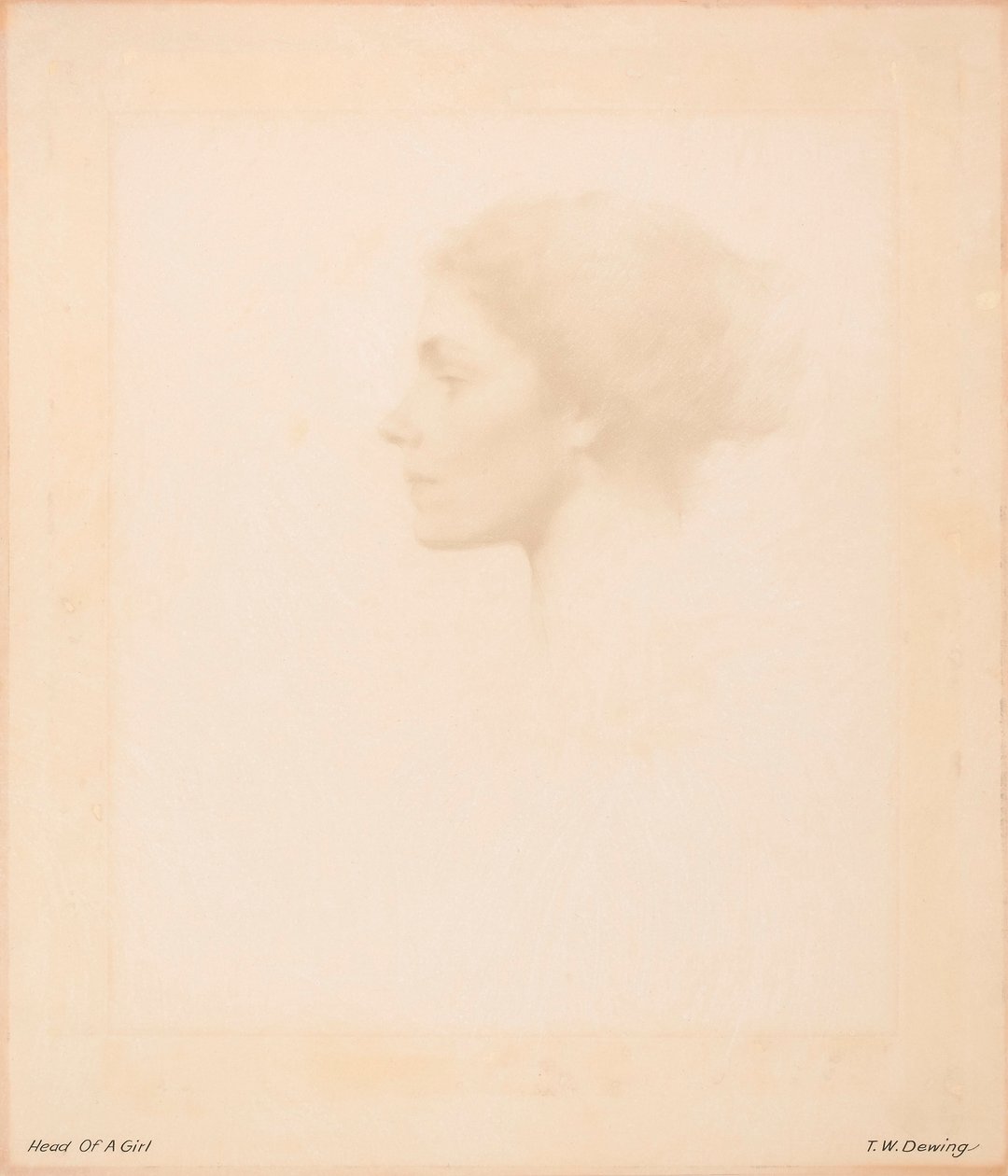 Kopf eines Mädchens von Thomas Wilmer Dewing