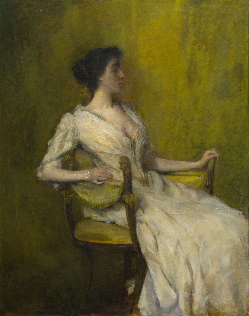 Dame in Weiß von Thomas Wilmer Dewing