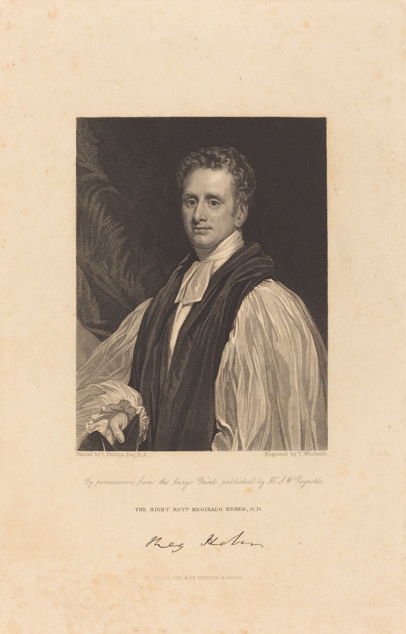 Rev. Reginald Heber, D.D. von Thomas Woolnoth after Thomas Phillips