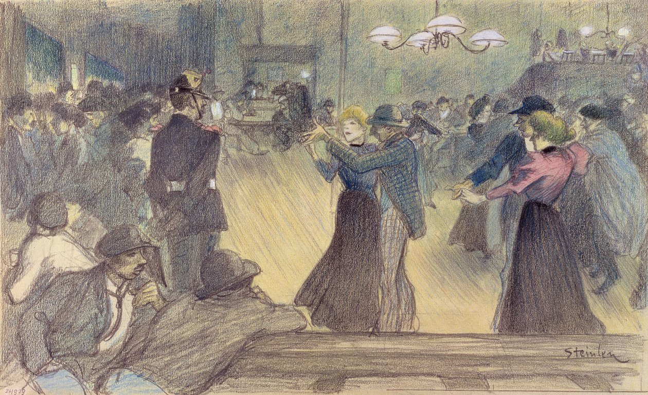 Ball in einem Pariser Vorort, ca. 1892 von Théophile Alexandre Steinlen