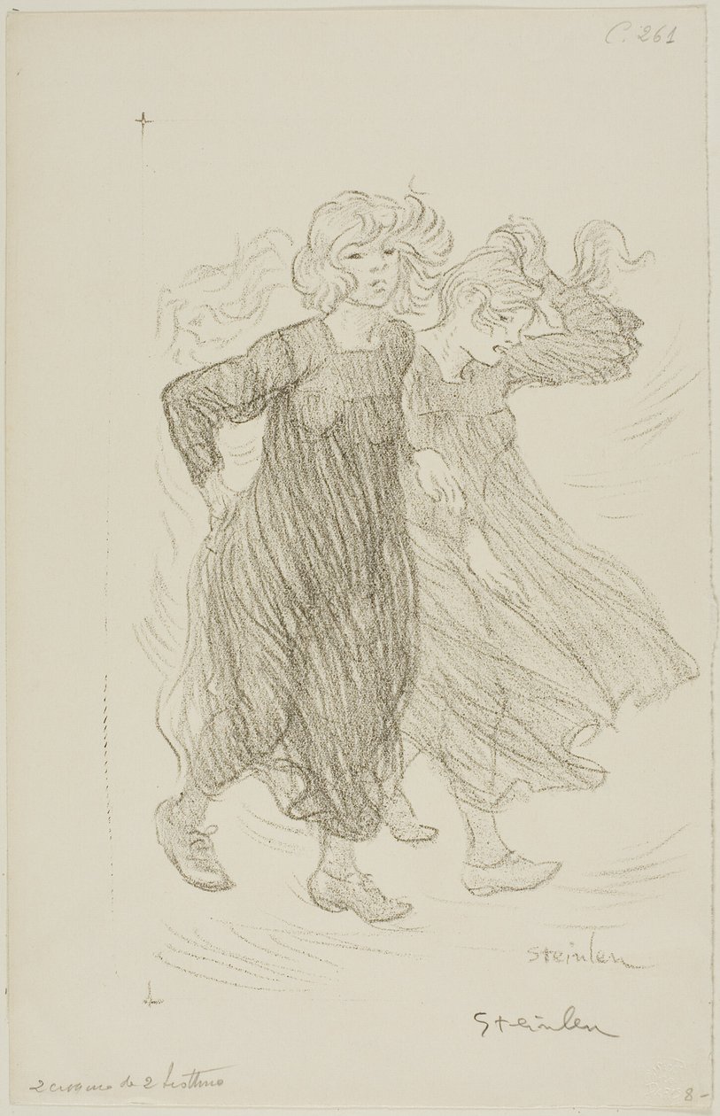 Windstoß von Théophile Alexandre Pierre Steinlen