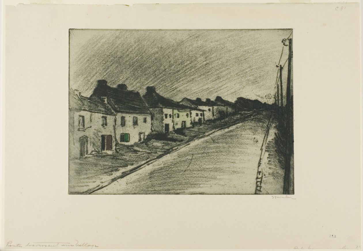 Straße durch ein Dorf von Théophile Alexandre Pierre Steinlen