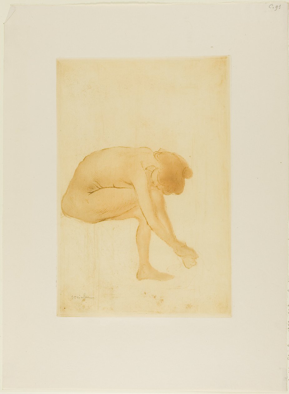 Sitzende Frau, die ihre Füße trocknet von Théophile Alexandre Pierre Steinlen