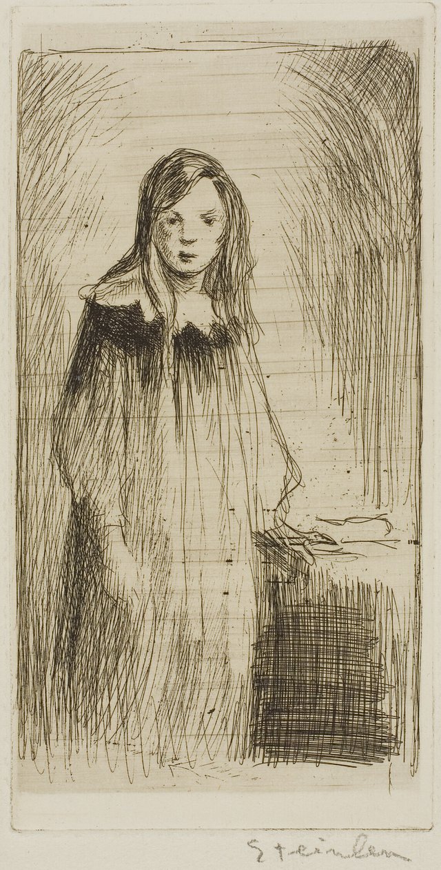 Junges Mädchen stehend von Théophile Alexandre Pierre Steinlen