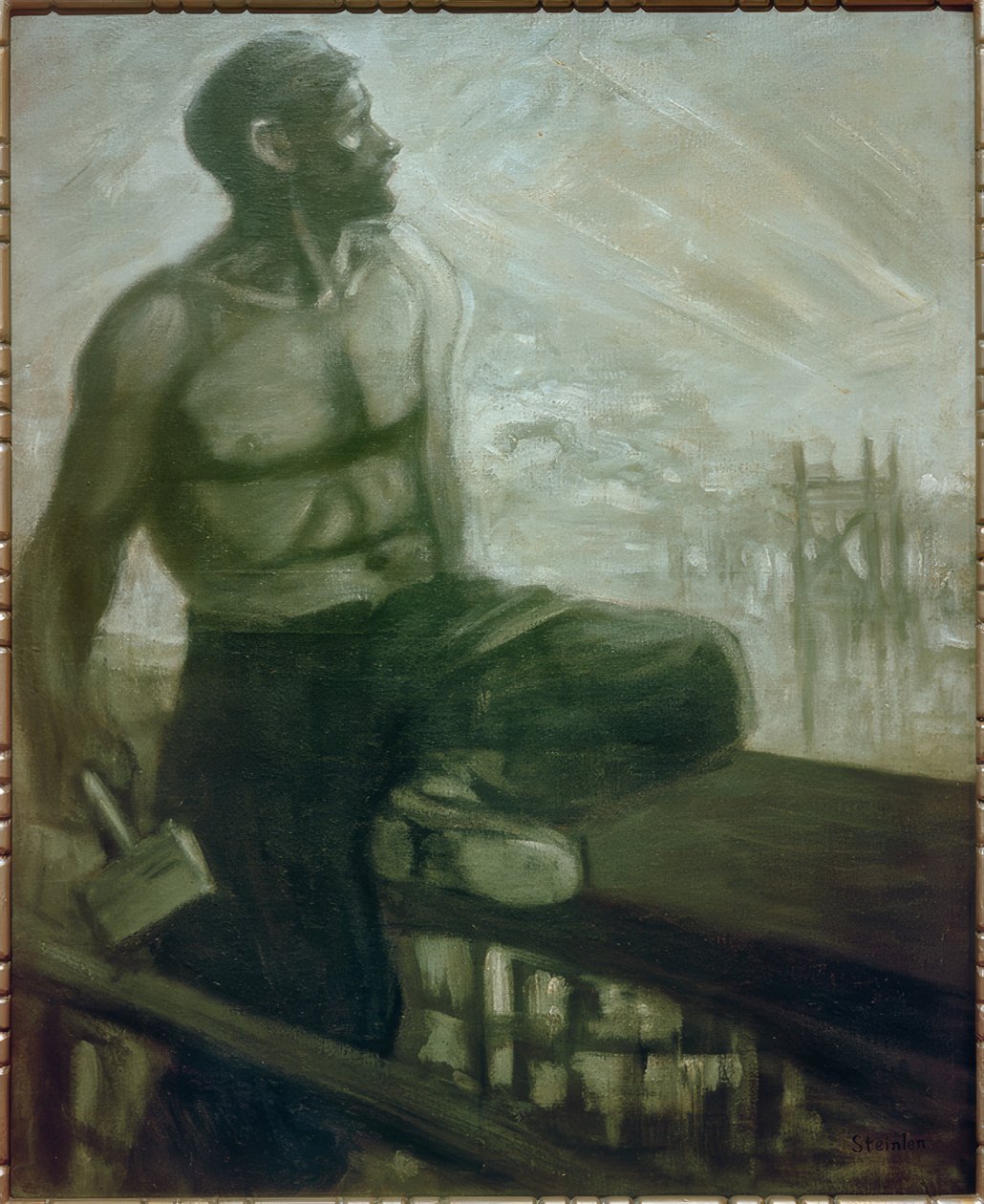 Der Zimmermann oberhalb des Hafens von Théophile Alexandre Steinlen