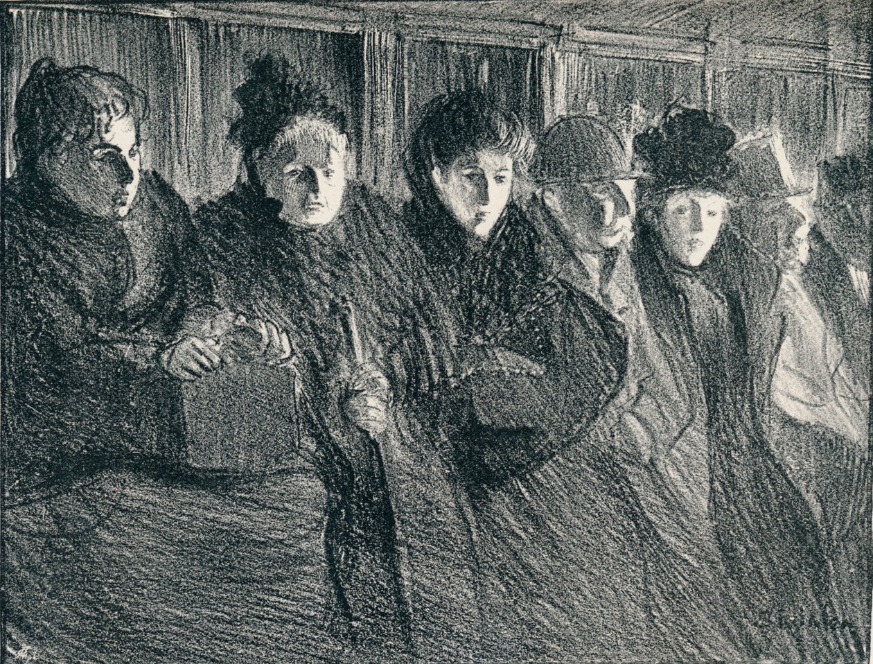 In einem Straßenbahnwagen, 1896, 1898 von Théophile Alexandre Steinlen