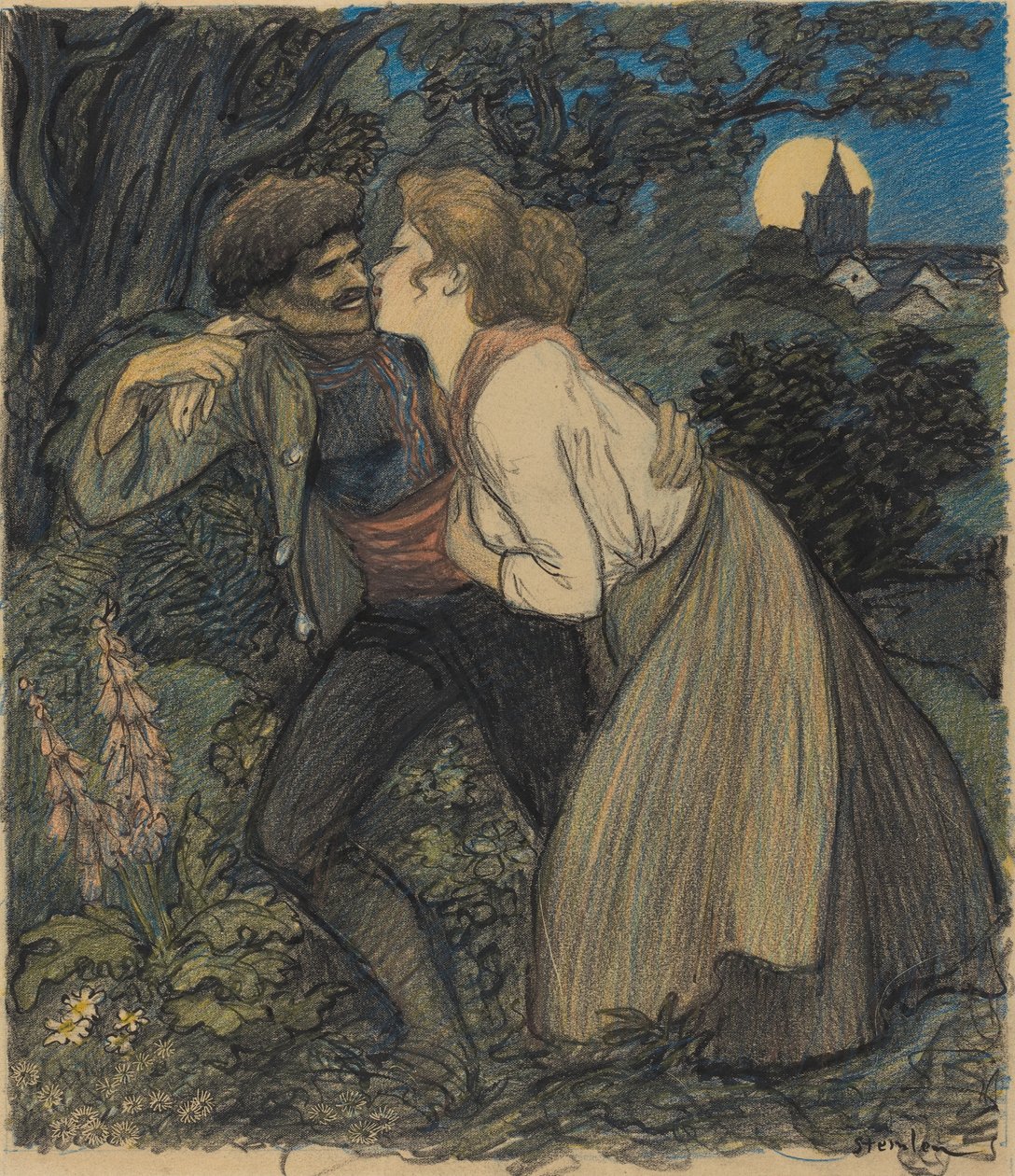 Die Hündin beim Wolf von Théophile Alexandre Steinlen