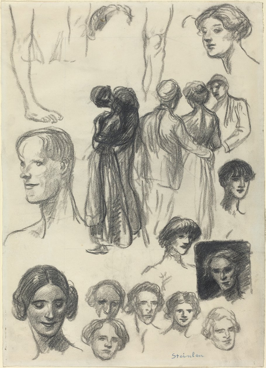 Blatt mit Skizzen von Théophile Alexandre Steinlen