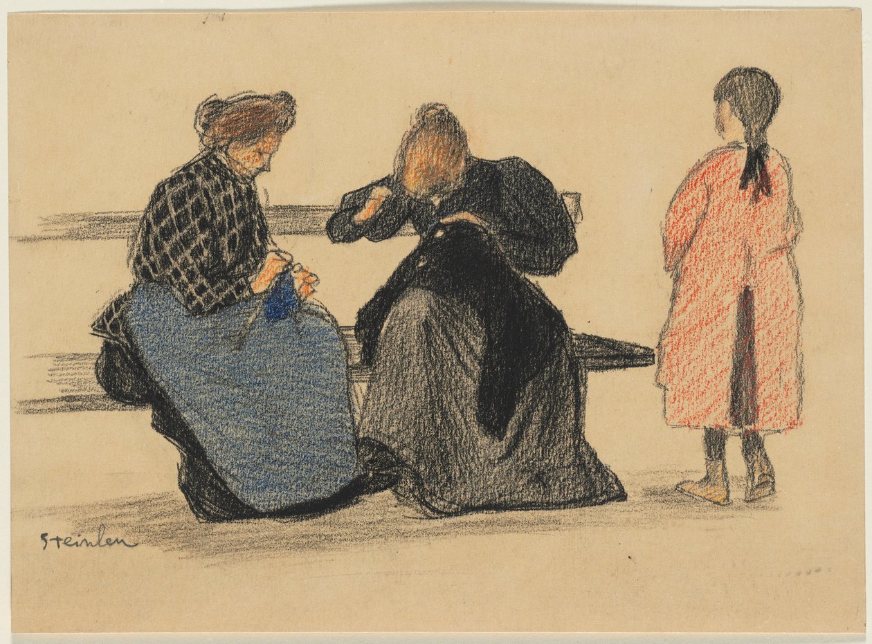Drei Figuren, 1900er Jahre von Théophile Alexandre Steinlen