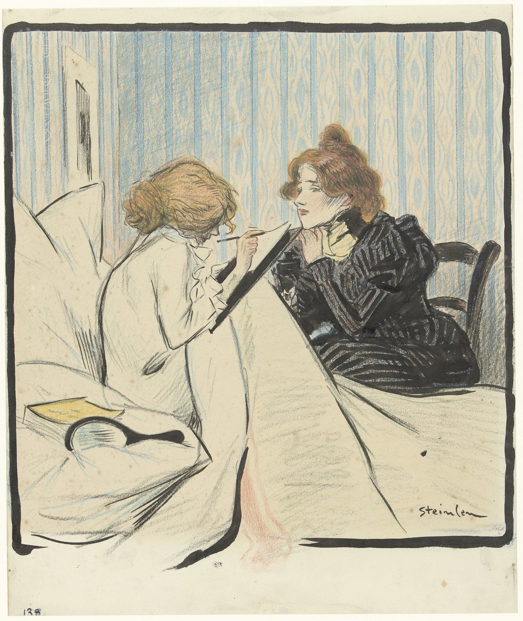 Zwei Frauen in einem Schlafzimmer von Théophile Alexandre Steinlen