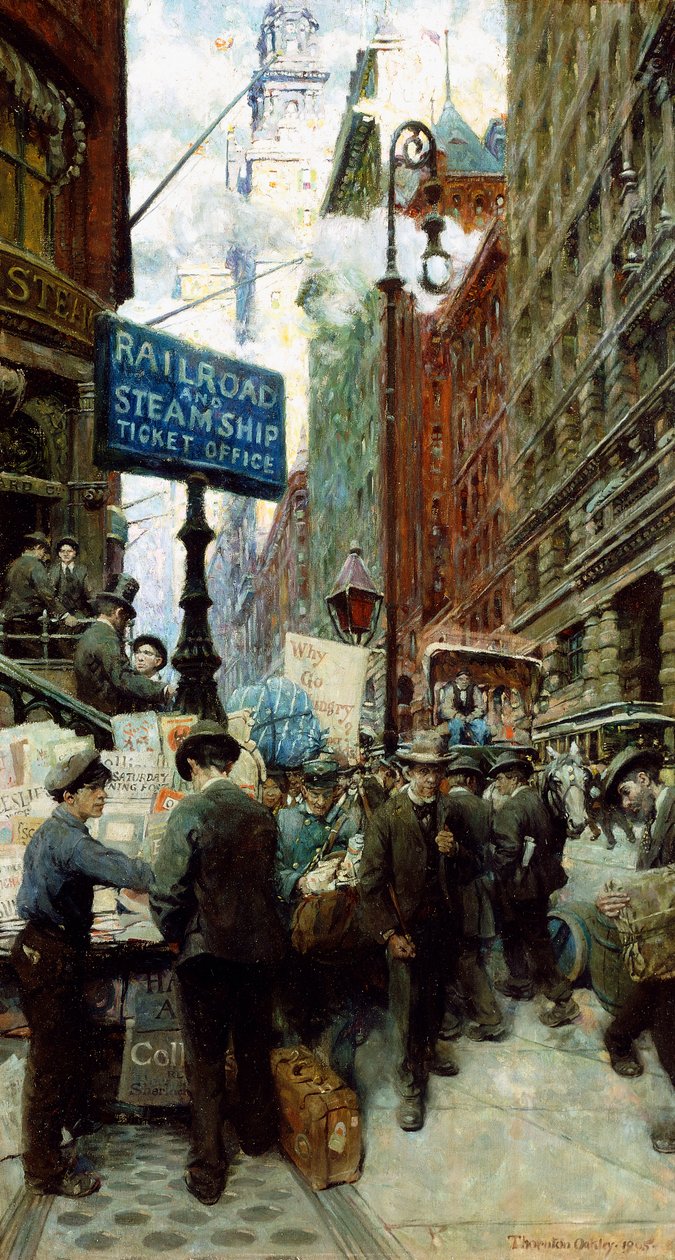 Zeitungsverkäufer am Broadway von Thornton Oakley