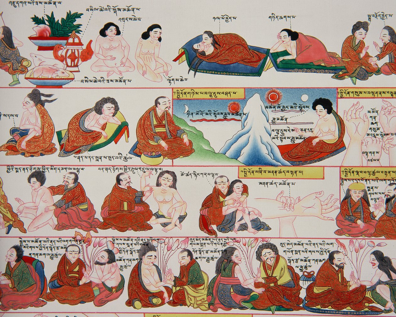 Manuskript über tibetische Medizin von Tibetan School