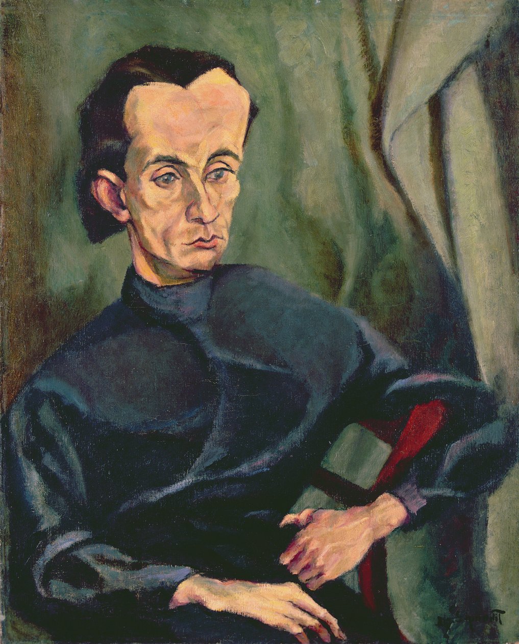 Porträt von Lasjos Kassak (1887-1967) von Tihonyi Lajos