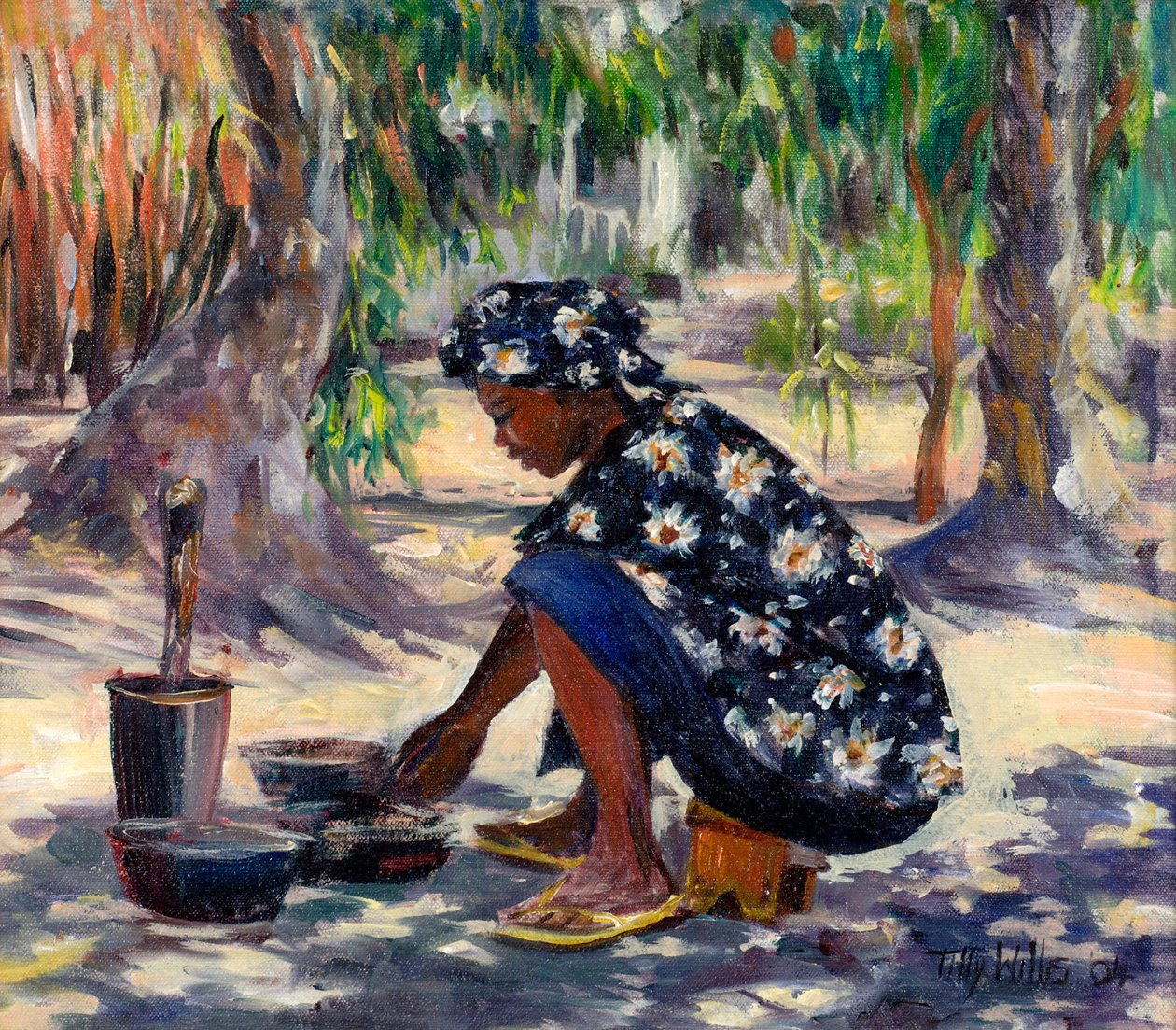 Frau beim Kochen, 2004 von Tilly Willis