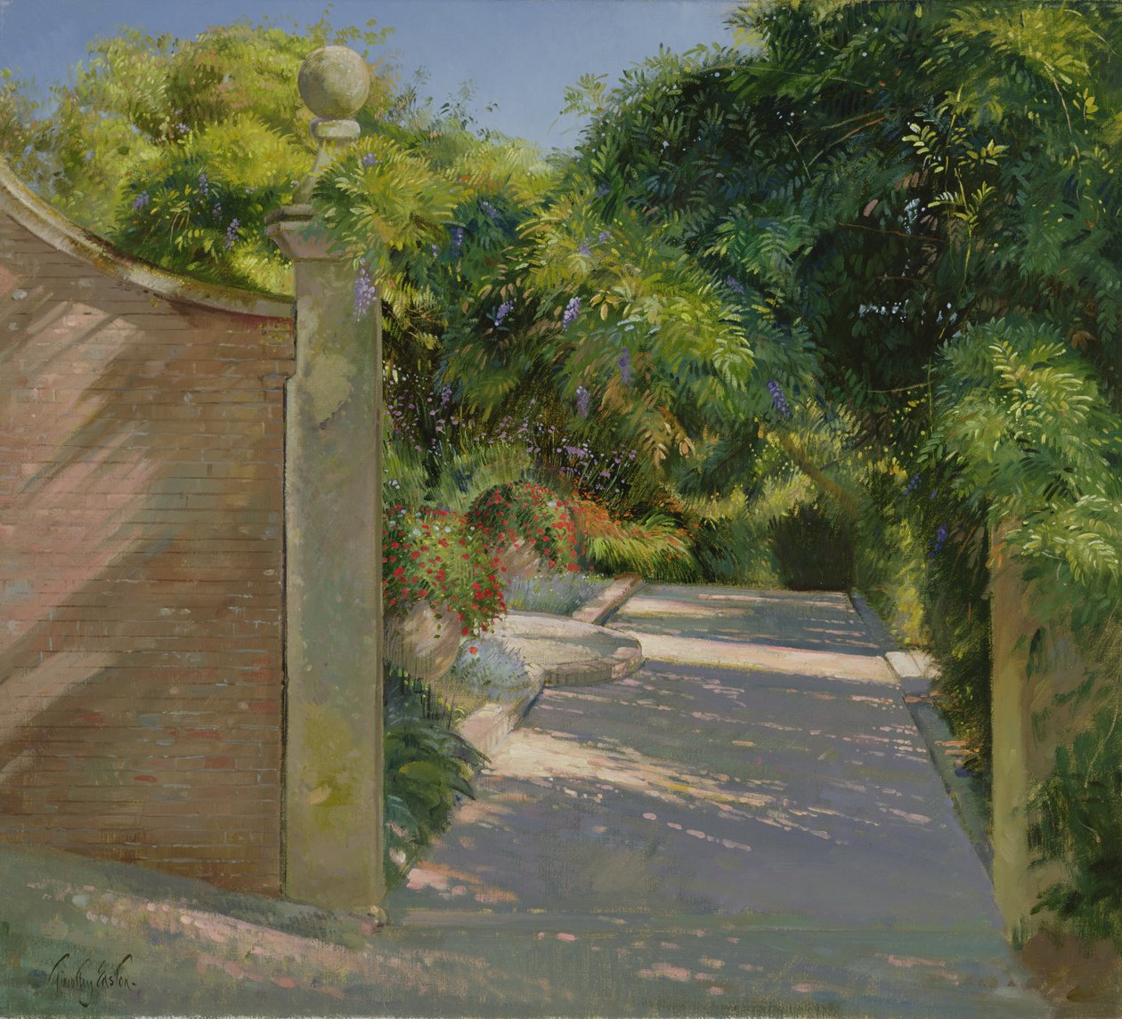 Tor in den Sonnenuhrgarten in Heligan von Timothy Easton