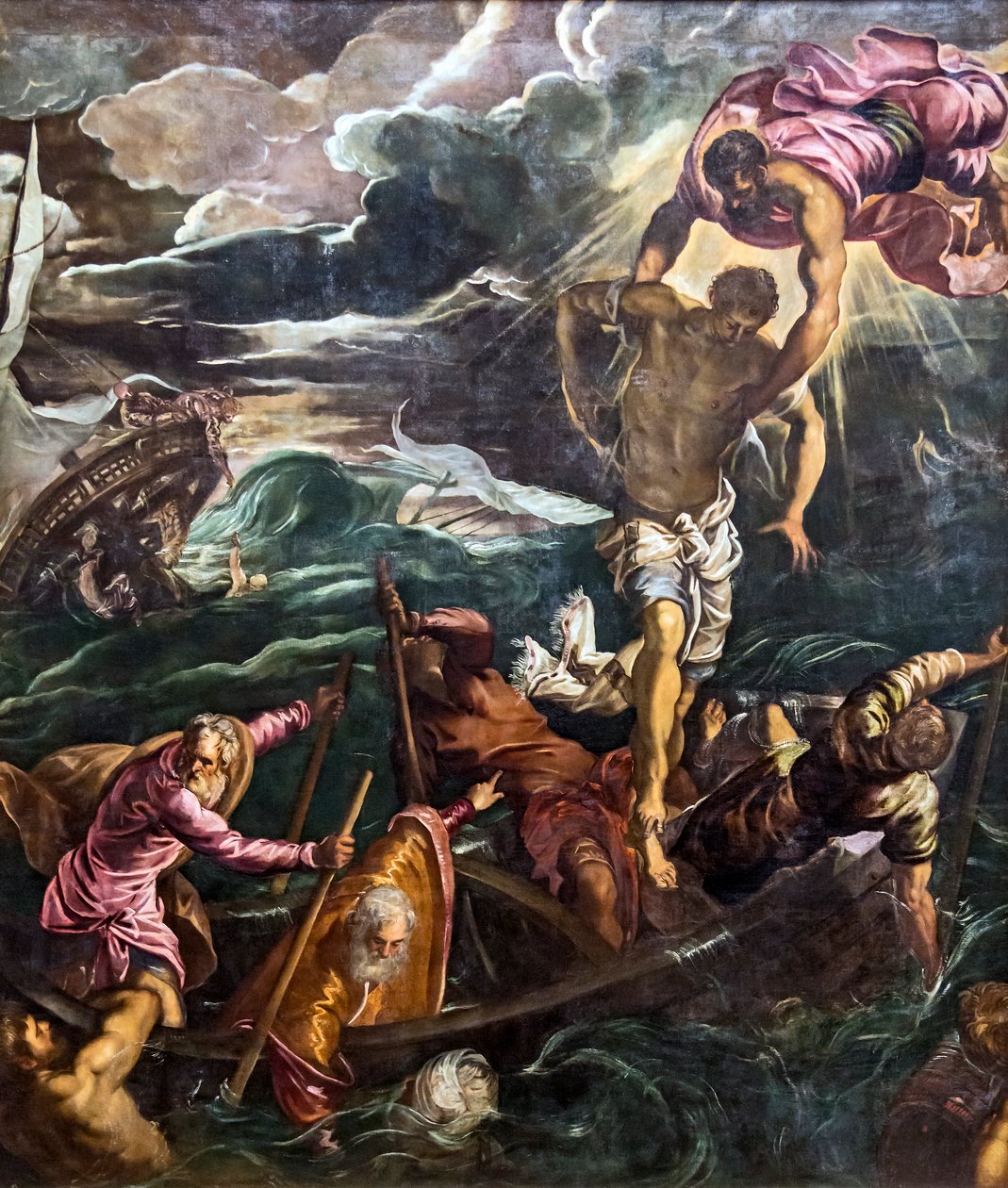San Marco rettet einen Bock während eines Schiffbruchs von Tintoretto