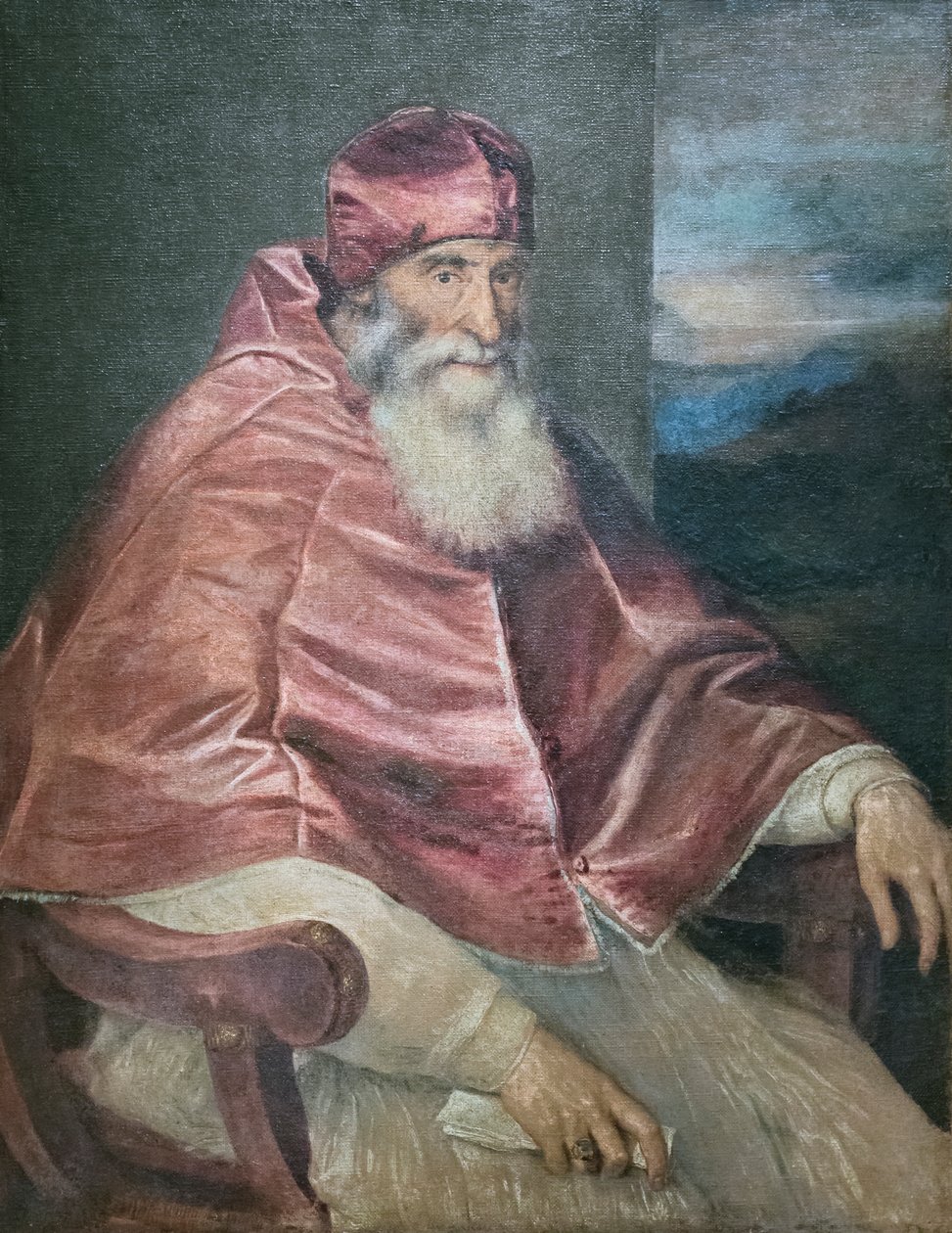 Porträt von Papst Paul III. von Titian (c.1488 1576)