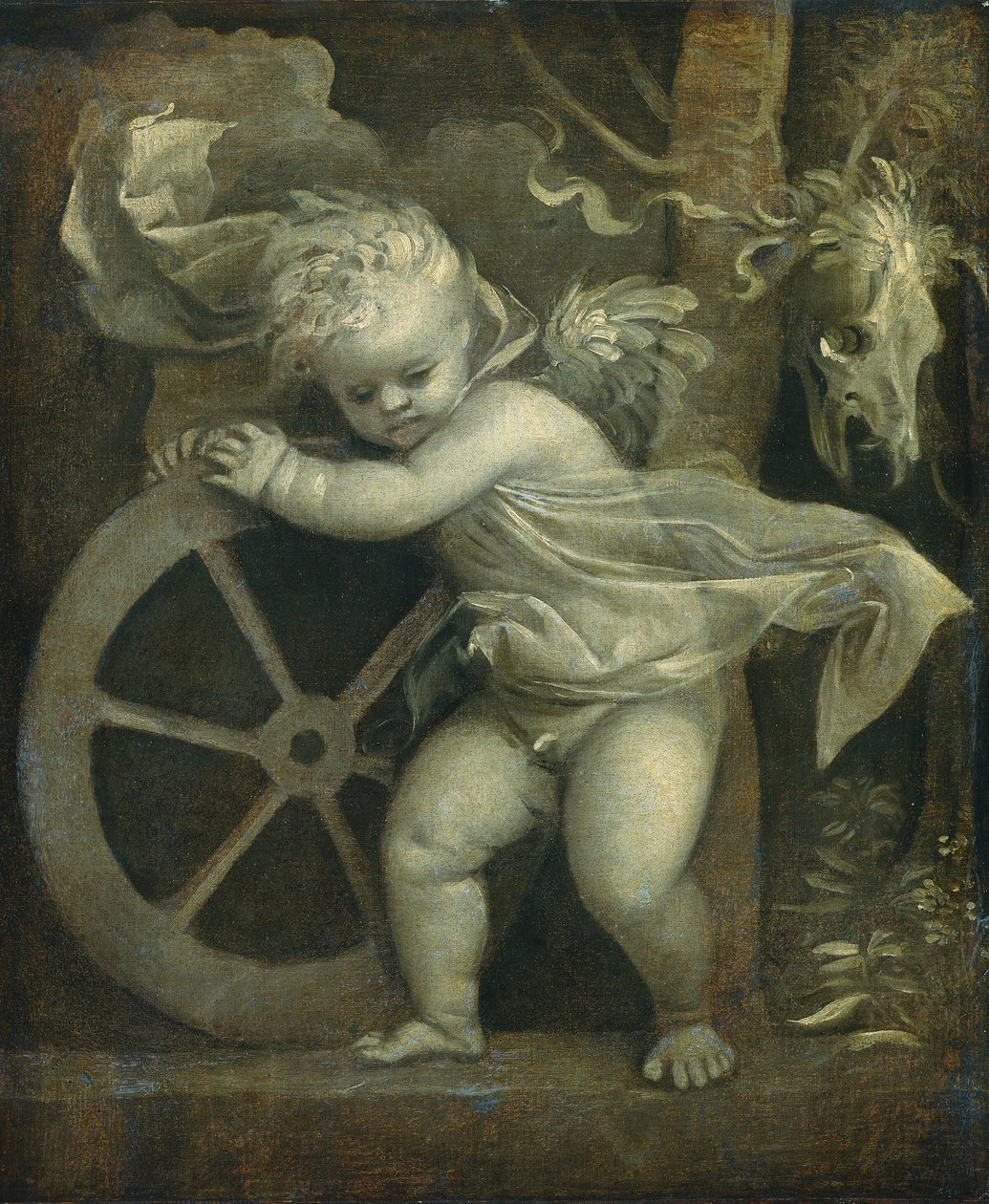 Amor mit dem Rad der Zeit, ca. 1515-1520 von Titian