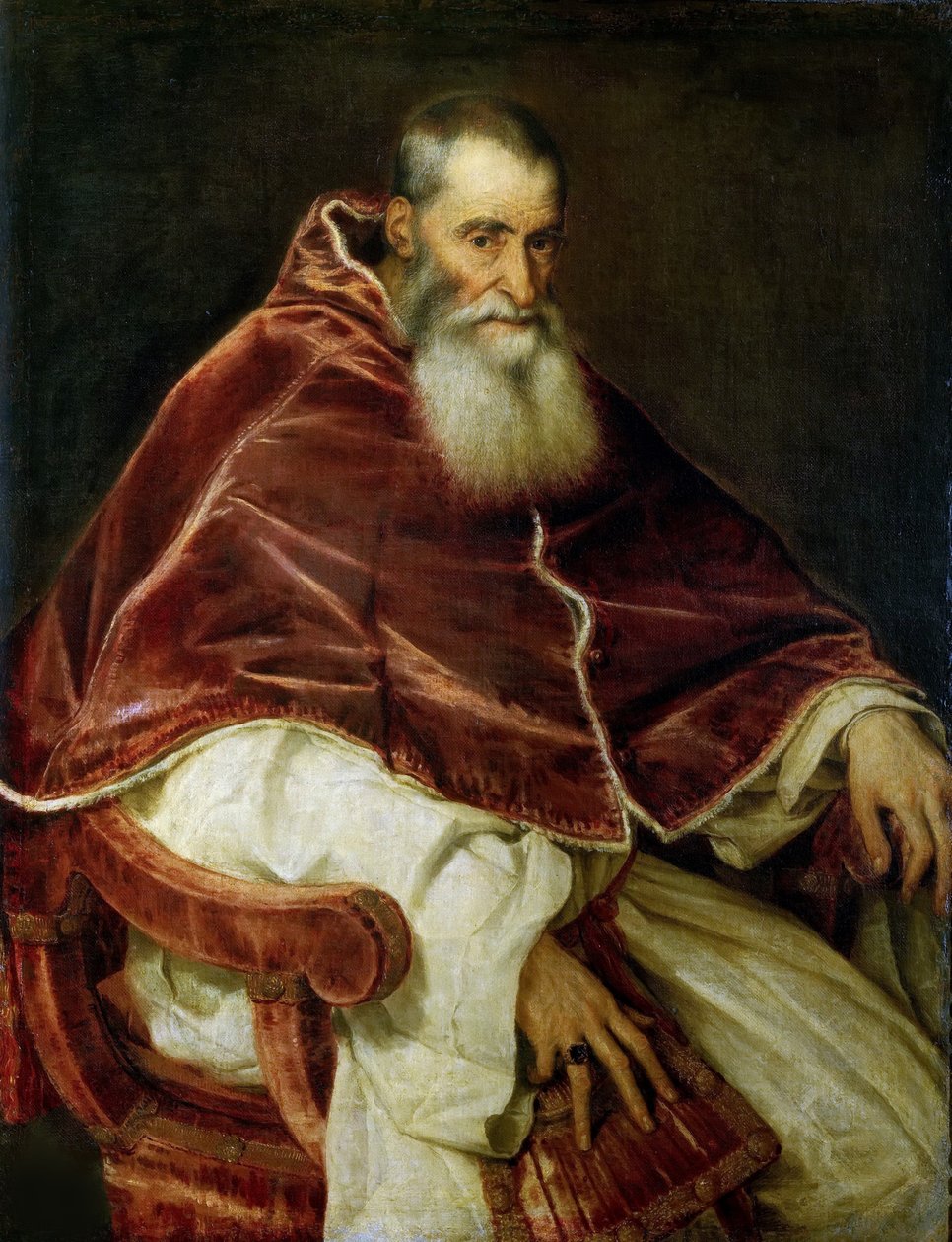 Porträt von Papst Paul III., 1543 von Titian