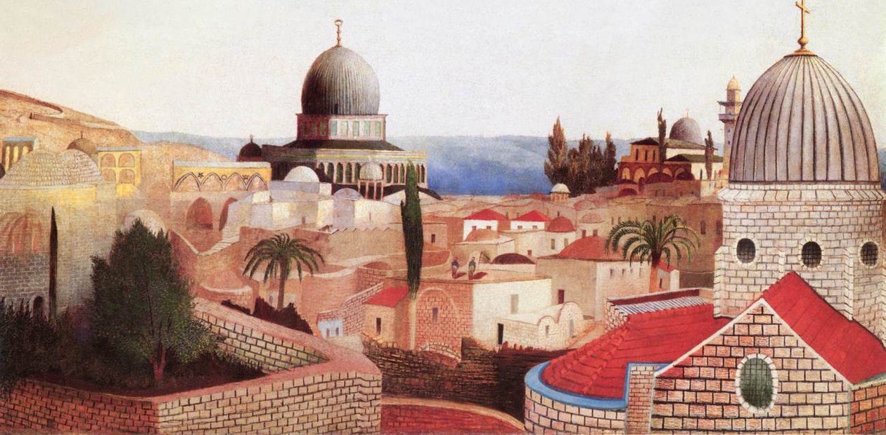 Blick auf das Tote Meer vom Tempelplatz in Jerusalem von Tivadar Kosztka Csontvary