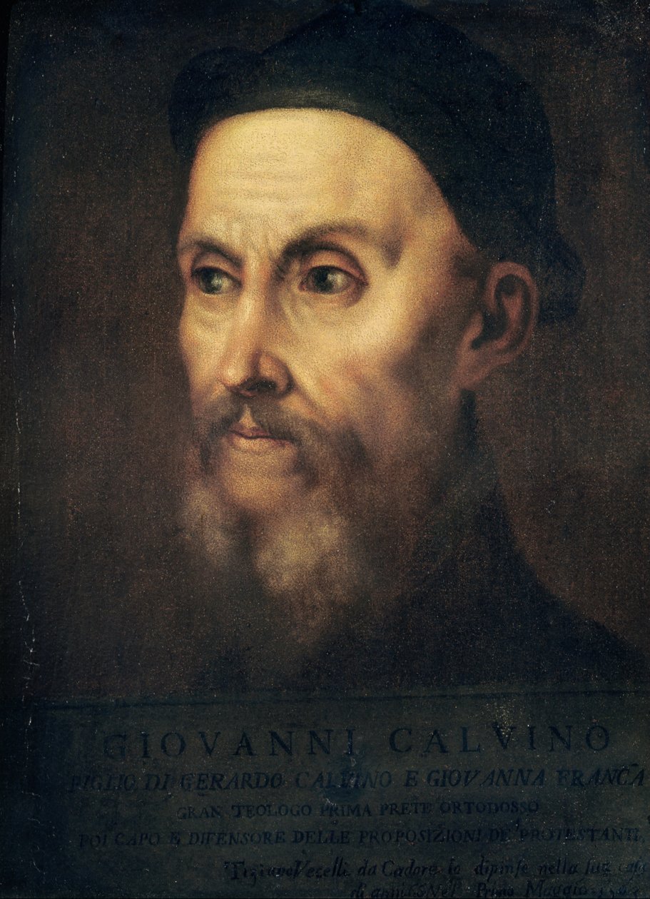 Porträt von John Calvin (1509-64) von Tiziano Vecelli
