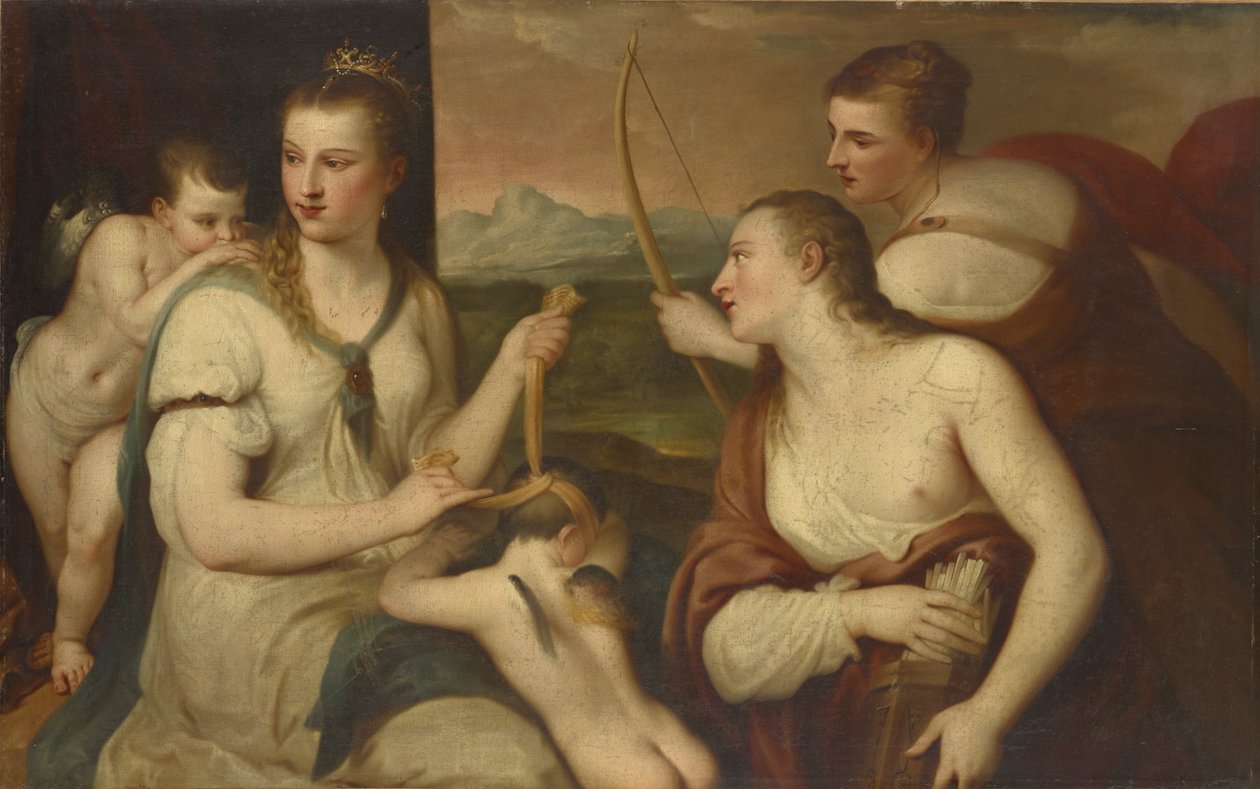 Amor von Venus geblendet von Tiziano Vecelli