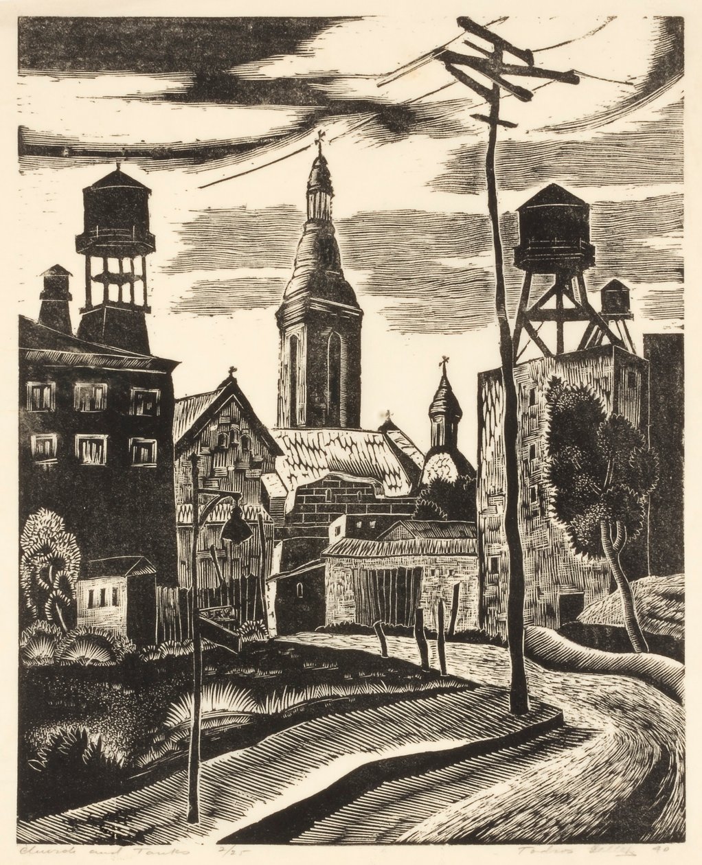 Kirche und Tanks von Todros Geller