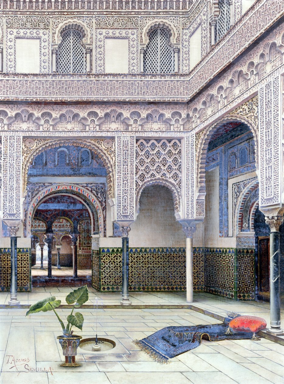Innenansicht eines Palastes, Sevilla von Tomas Aceves