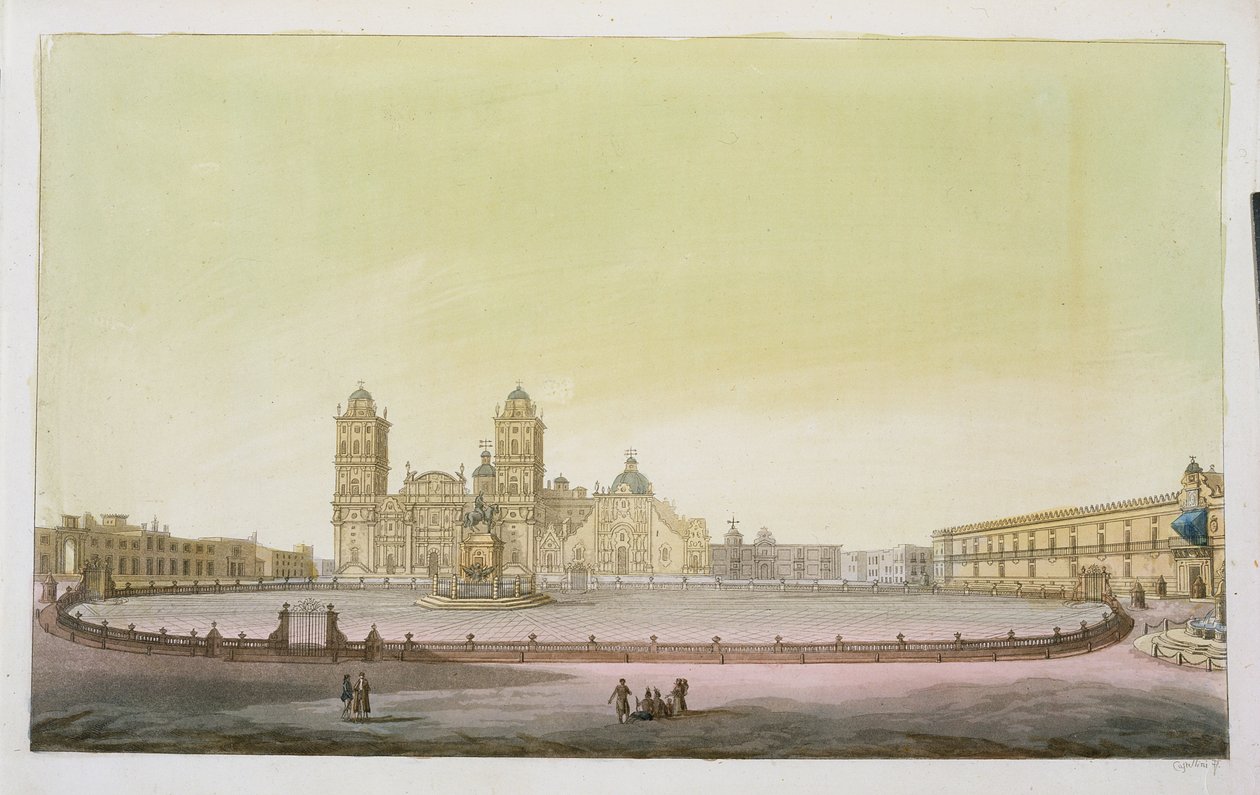 Ansicht des Hauptplatzes in Mexiko-Stadt von Tommaso Castellini