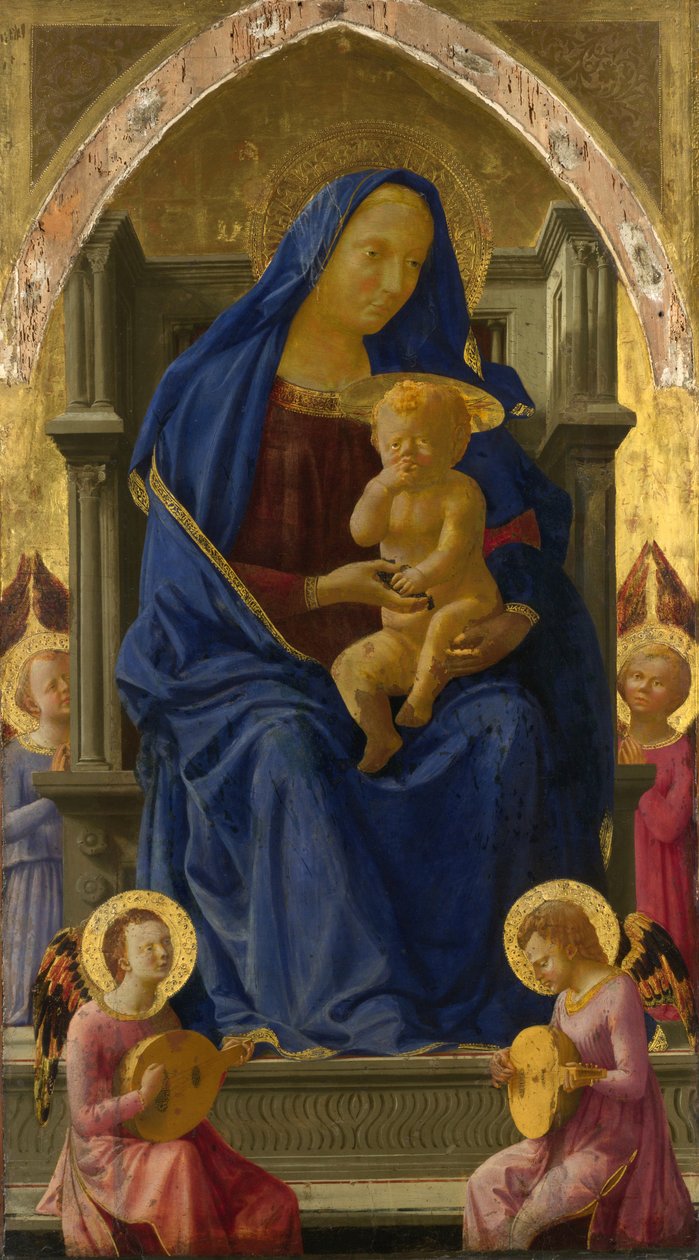 Jungfrau und Kind (Pisa Polyptychon) von Tommaso Masaccio