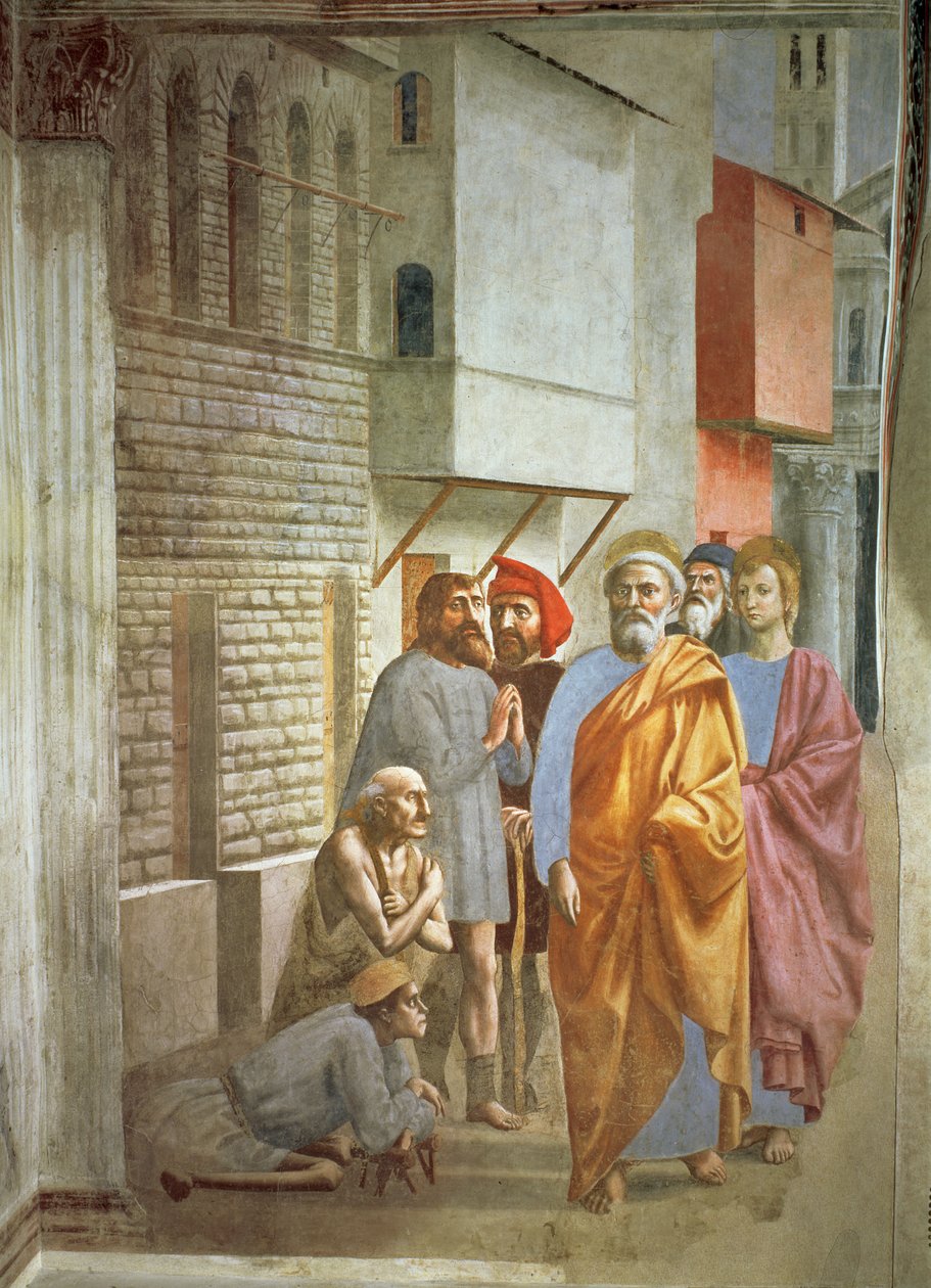 St. Peter heilt mit seinem Schatten, ca. 1427 von Tommaso Masaccio