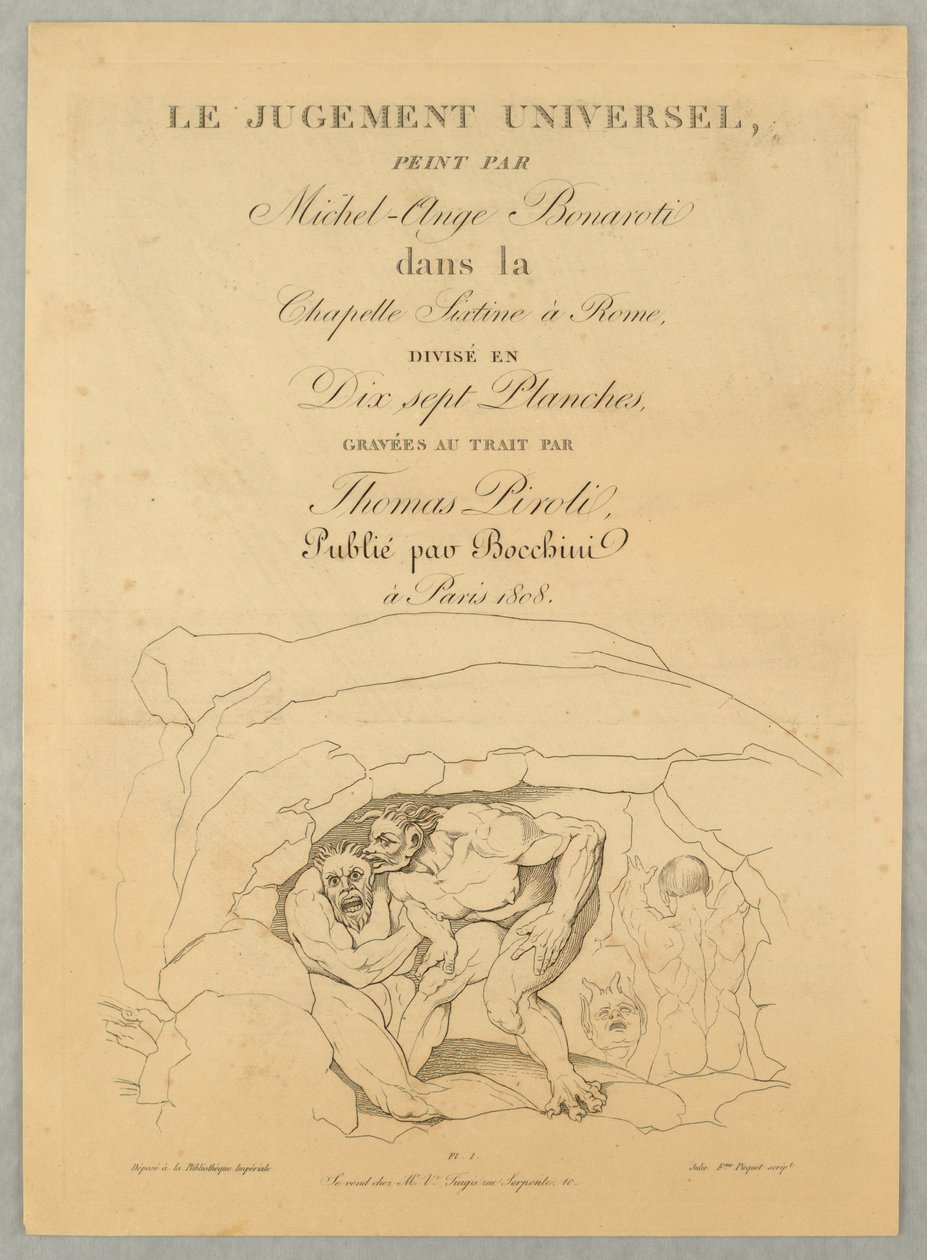 Titelseite, Le Jugement Universel von Tommaso Piroli