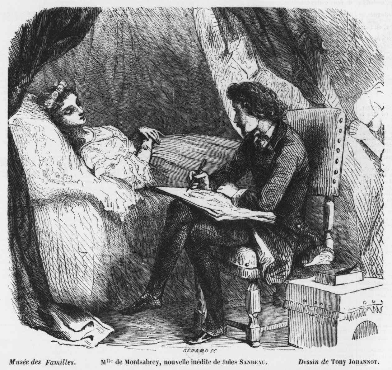 Zeichnung eines Grabporträts, Illustration aus 
